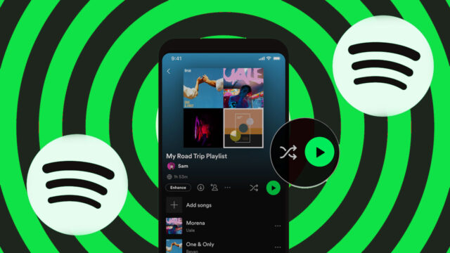 spotify play shuffle buttons