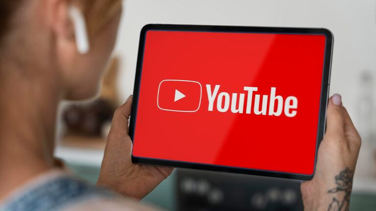YouTube on a tablet