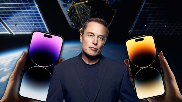 Elon Musk and iPhone 14 in space