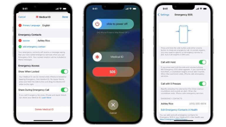 Emergency contacts in iOS 16