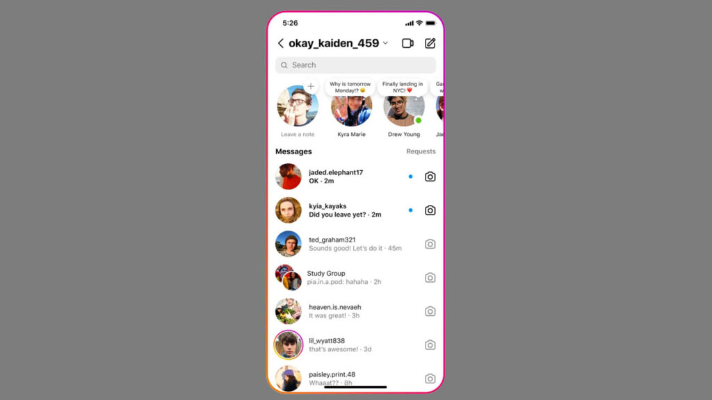 Instagram Notes share text