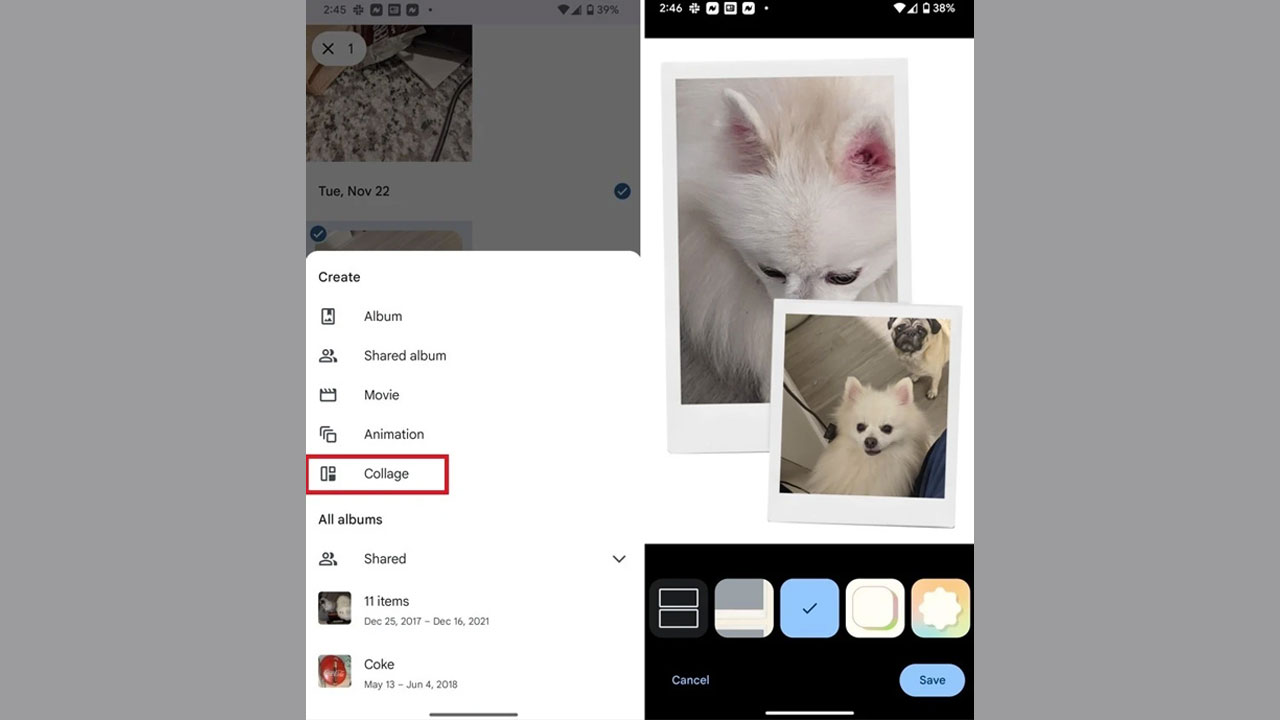 New Android features collage photos