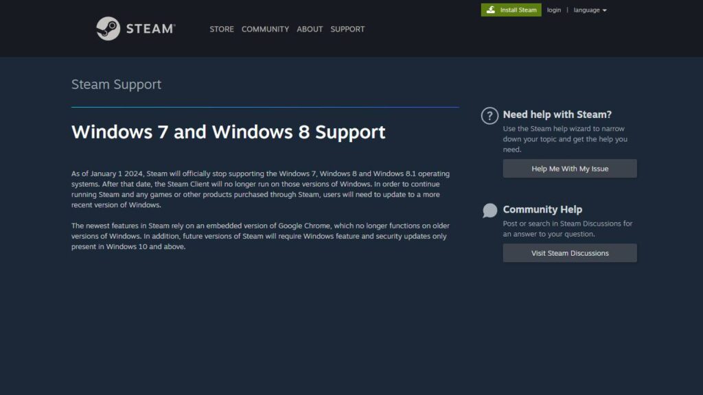 Steam Workshop::Windows 7 End of Support Screen