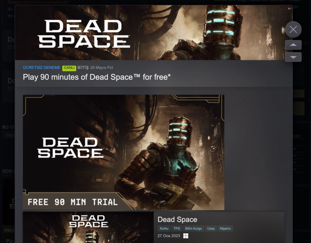 A new feature from Steam