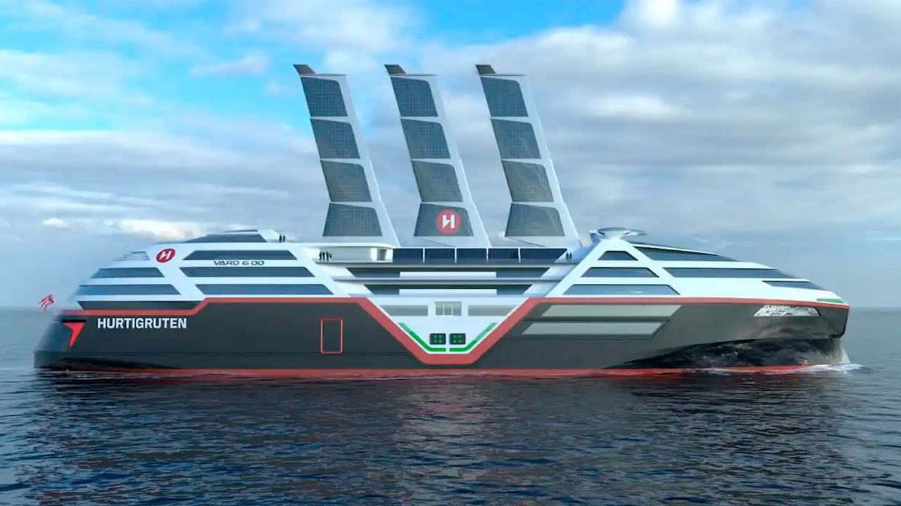 First zero-emission ship with solar panels and wind power!