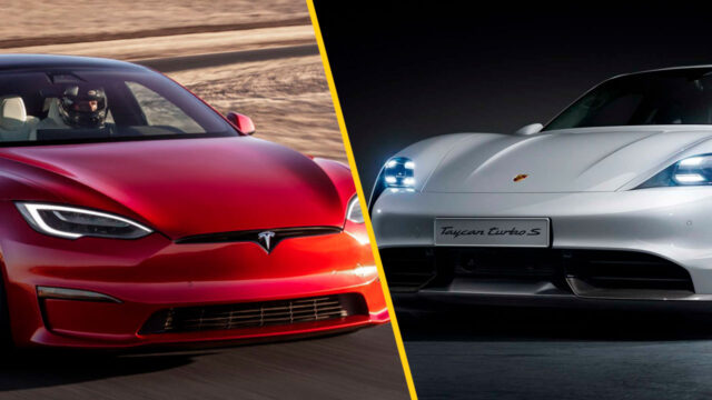 Tesla Model S and Porsche Taycan battle for lap record at Nurburgring!