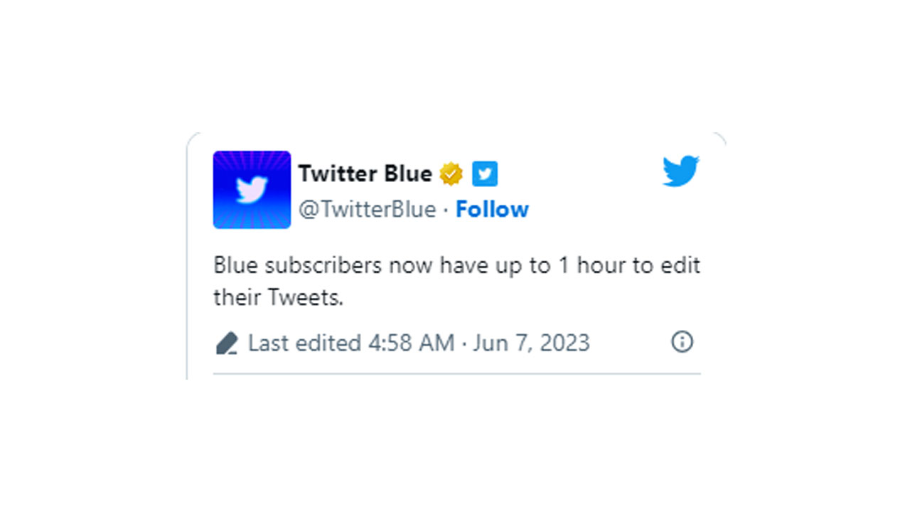 Twitter Blue edit option