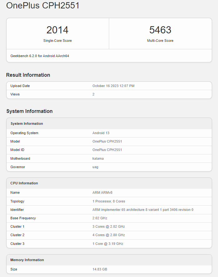 OnePlus Open in the performance test