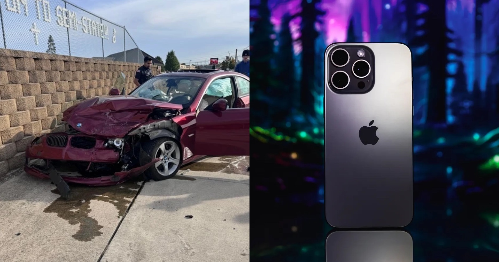 Two BMWs collided but look what the iPhone did!