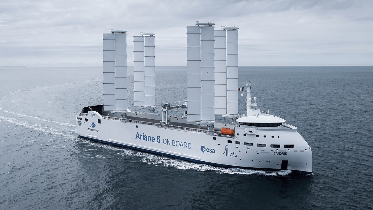 The first load of the world’s first wind-powered cargo ship: Ariane 6 Rocket!