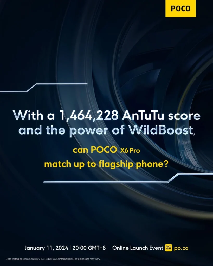 POCO X6 Pro 5G AnTuTu score