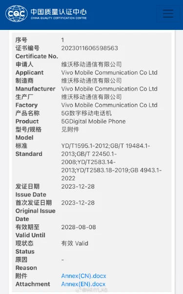 The phone with model number Vivo V2314DA received 3C certification!