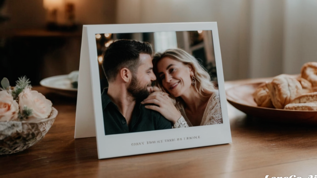 couple's photo on table