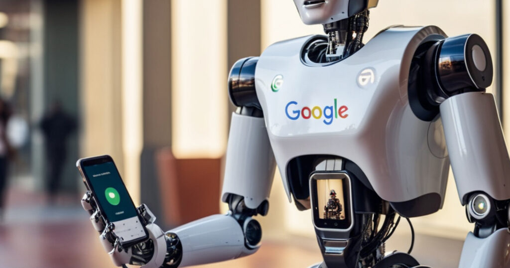 google robot using phone