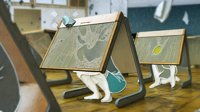 A Desk Turns into Shelter during Earthquakes! Earthquake Shelter School Desk