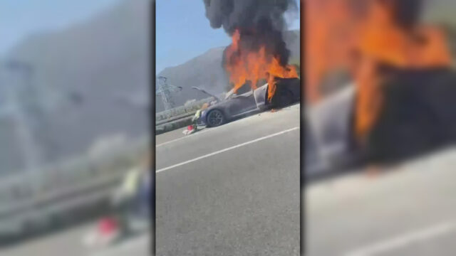 Tesla Model Y caught fire and burned in seconds