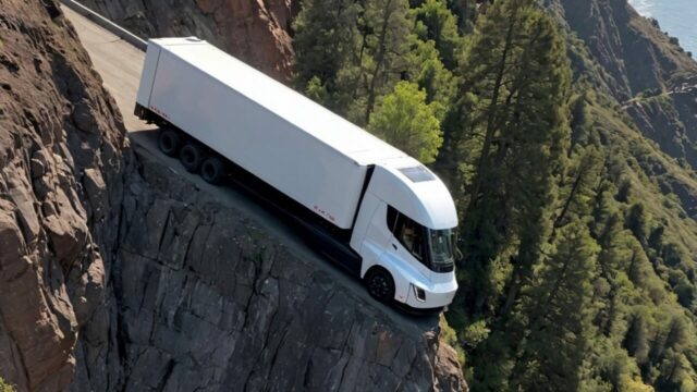 New images from factory of the electric Tesla Semi truck arrived!