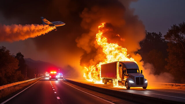 Tesla Semi Fire Demands Plane and 50,000 Gallons of Water