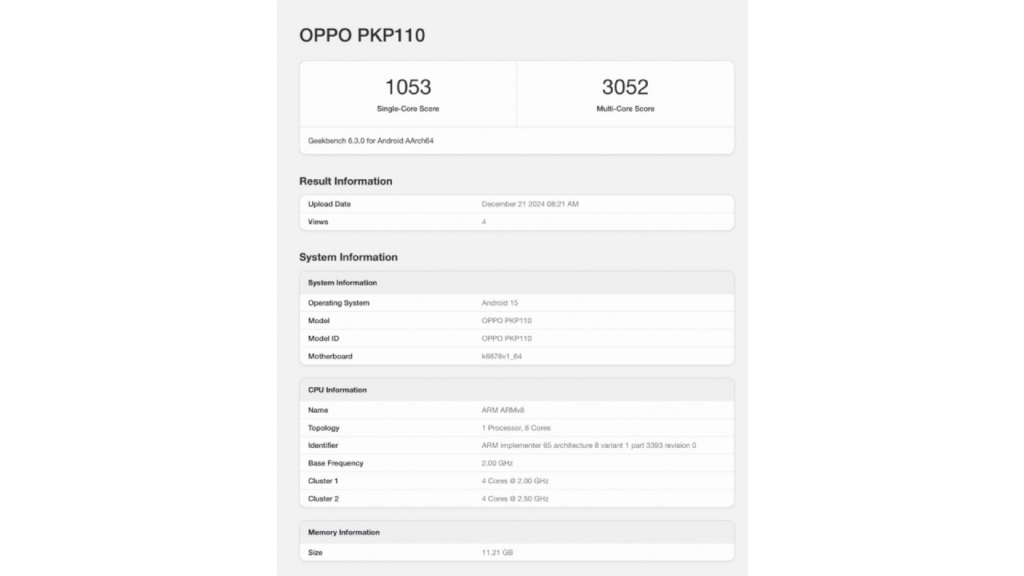 OPPO A5 Pro Spotted on Geekbench