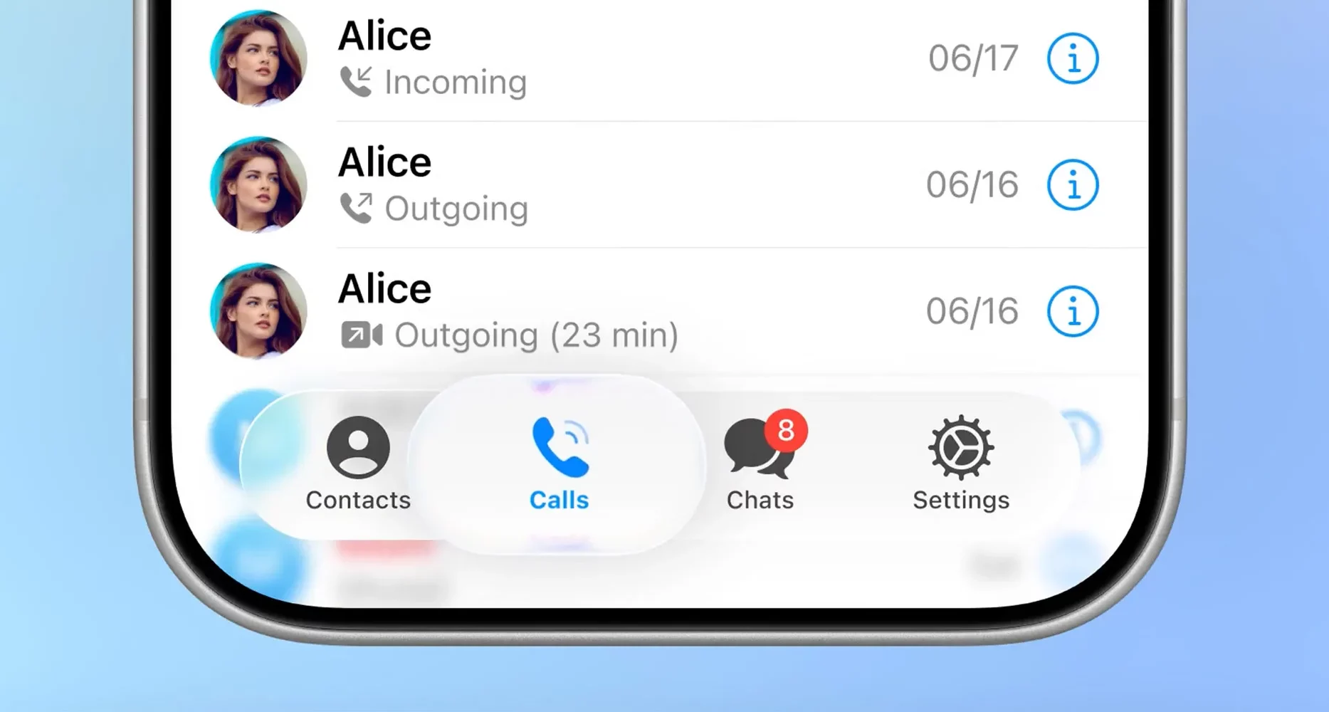 Telegram switched to Liquid Glass design for iOS versions