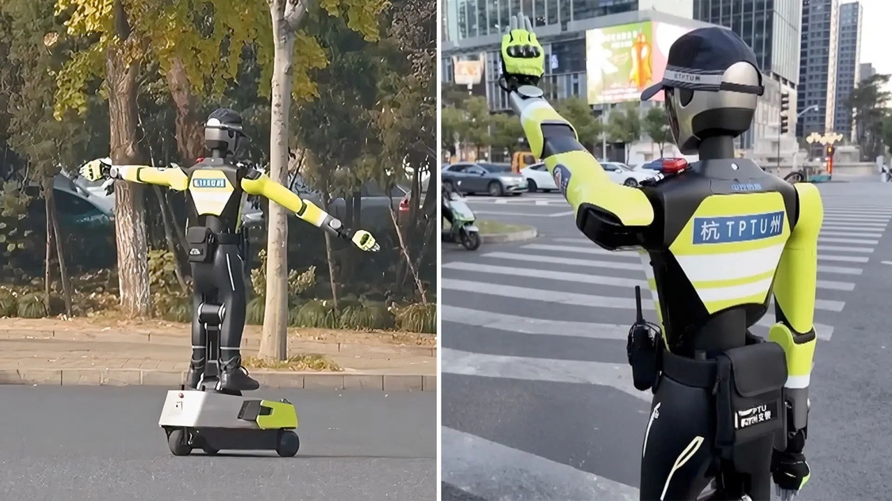 Humanoid robots have become traffic cops!