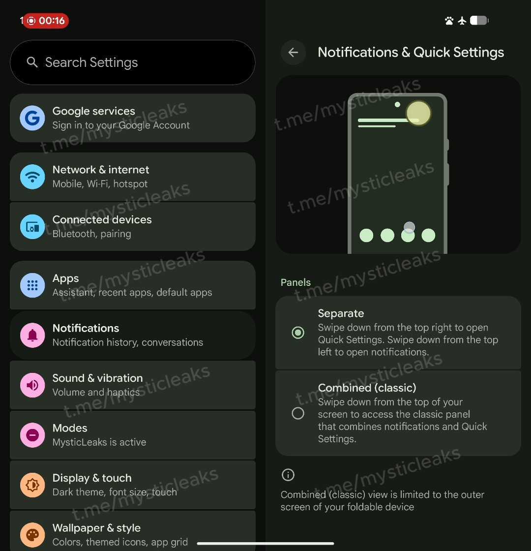 Android 17 new Quick Settings panel design