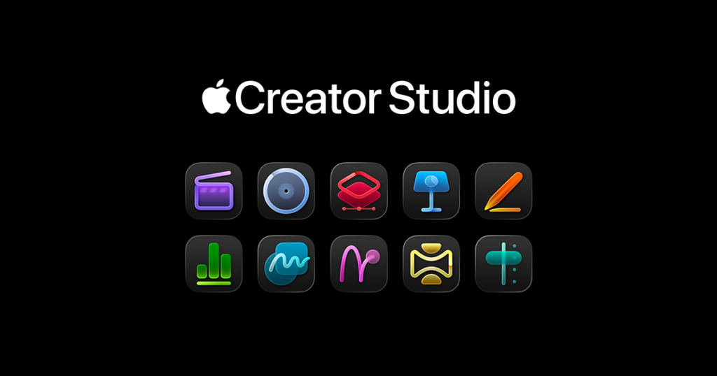 Apple Creator Studio software on a laptop screen