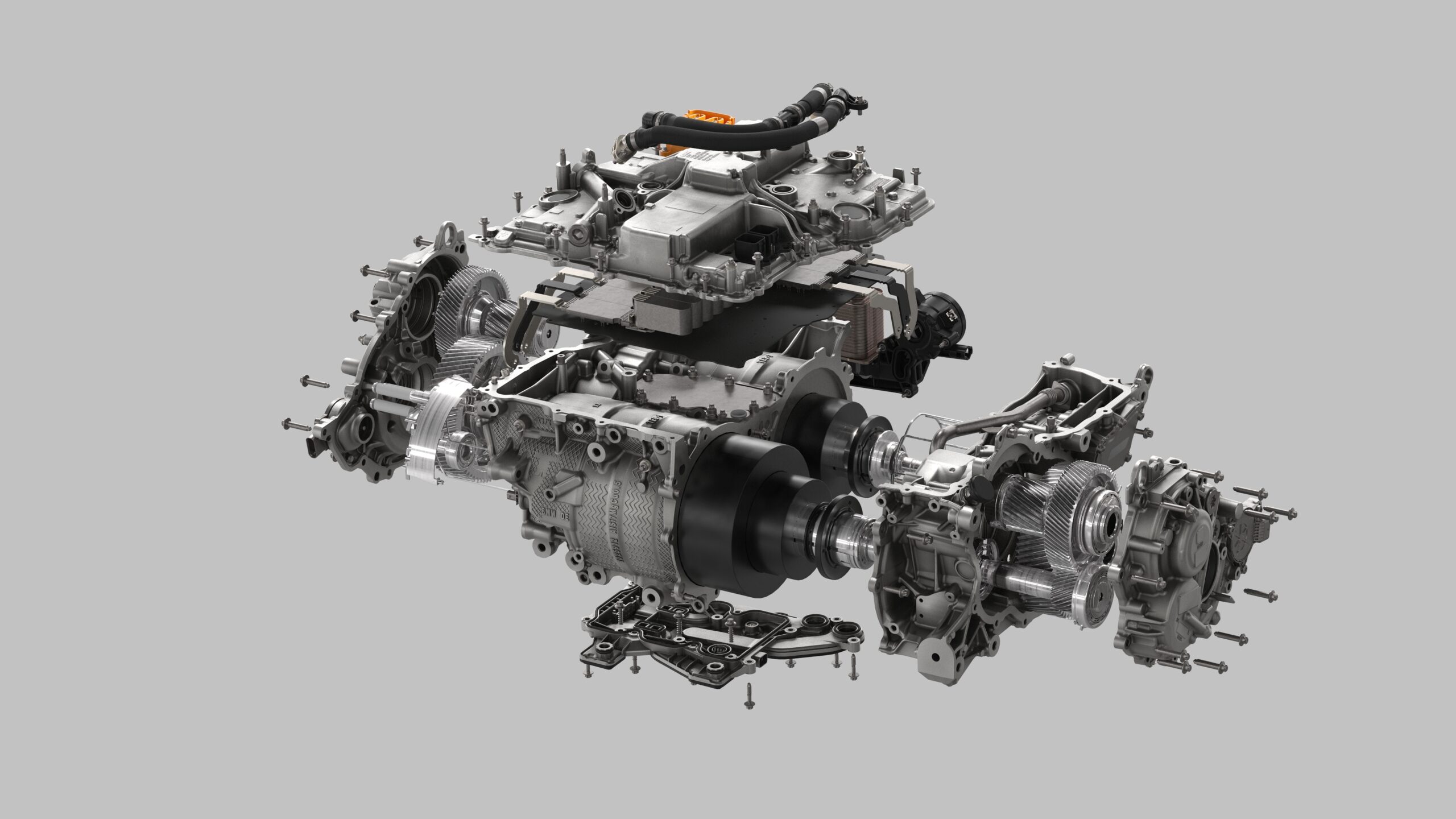 Exploded view of the BMW M Neue Klasse drive unit.