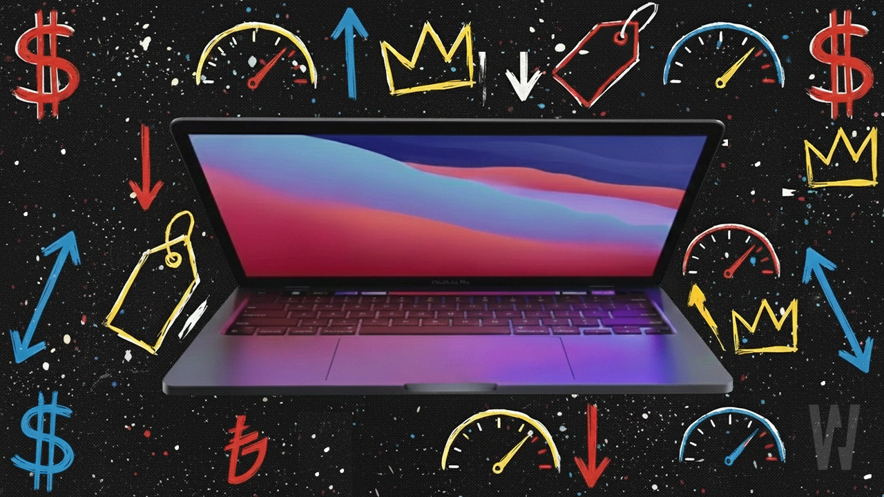 A concept image of a colorful and affordable MacBook