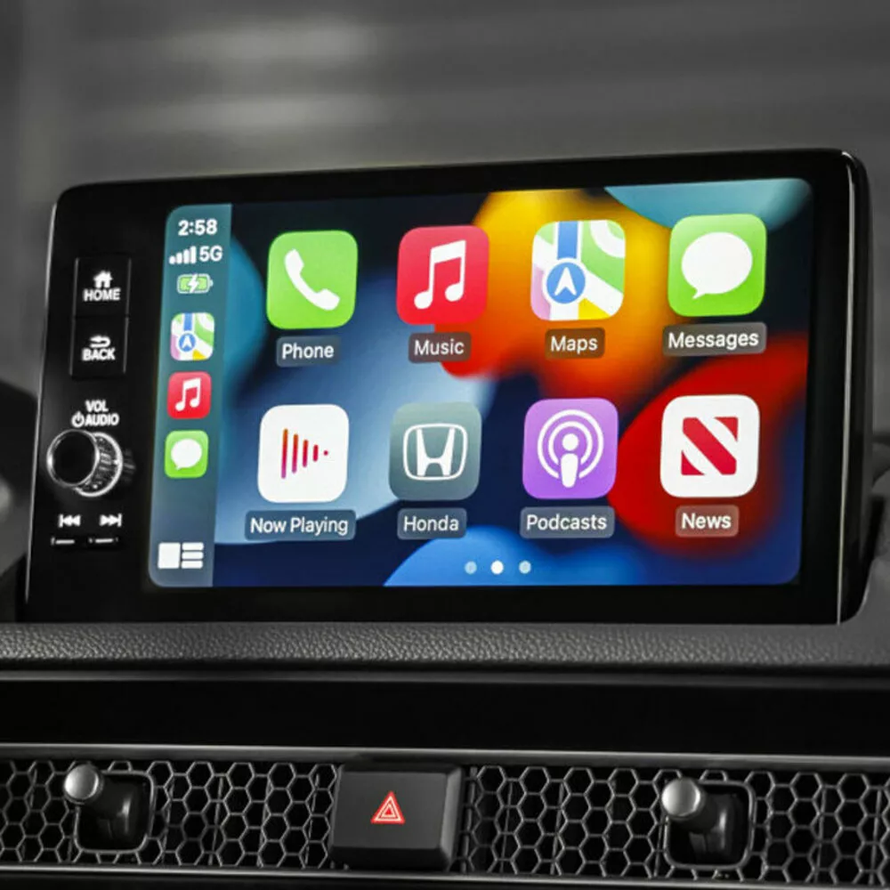 Apple CarPlay interface with AI app icons