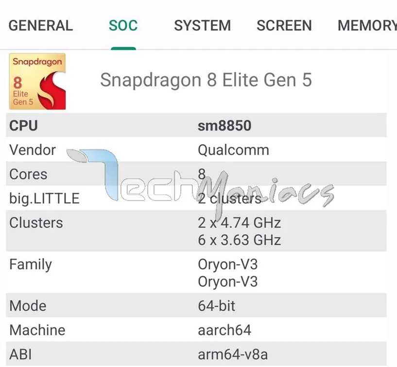 Hardware details from the Galaxy S26 performance leak