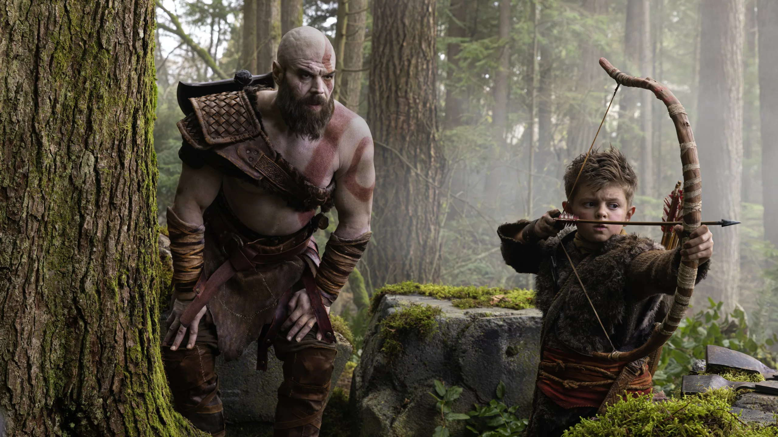 Kratos and Atreus in the God of War live-action series