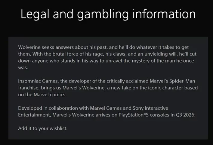 Marvel's Wolverine in-game render