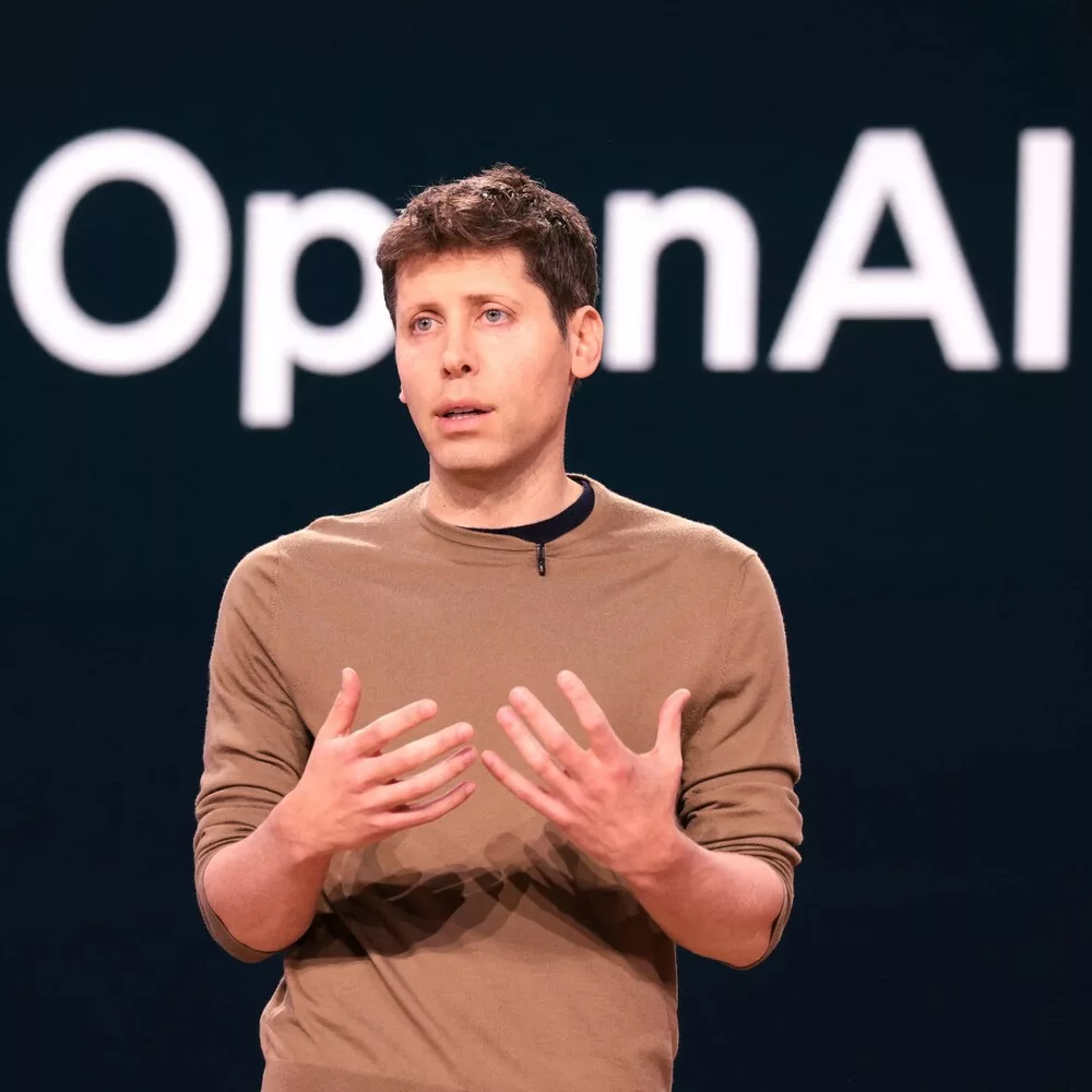 Illustration of OpenAI's logo with data networks