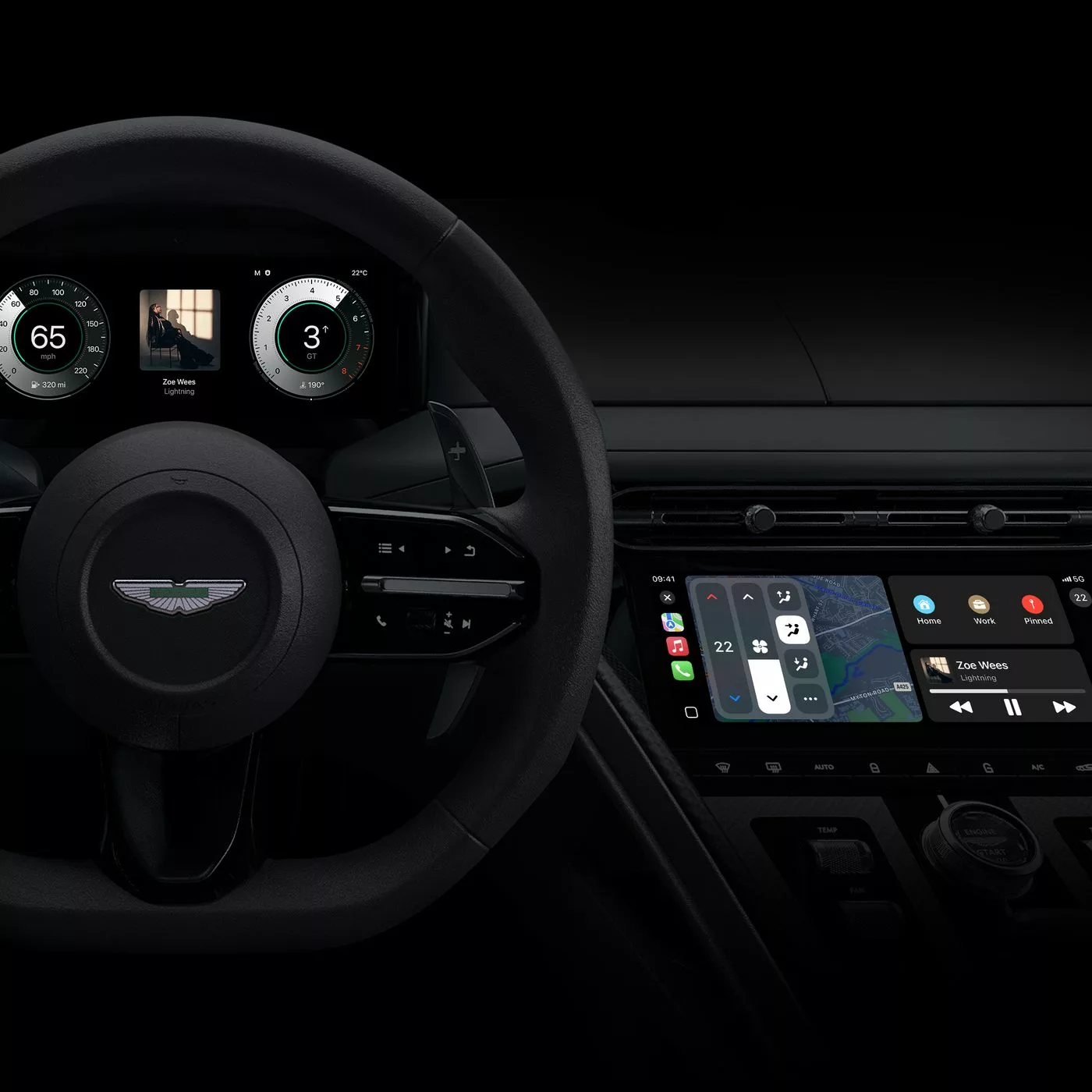 Tesla infotainment screen showing potential CarPlay integration