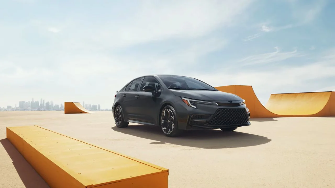 Close-up of a Toyota hybrid engine