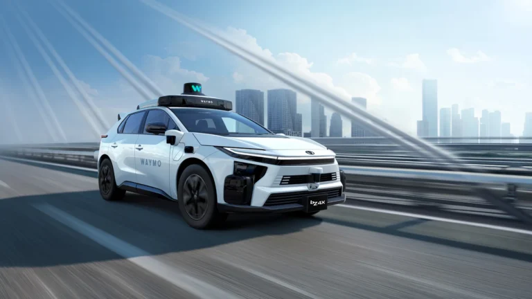 Waymo Toyota robotaxi: autonomous Toyota bZ4X with Waymo sensor dome